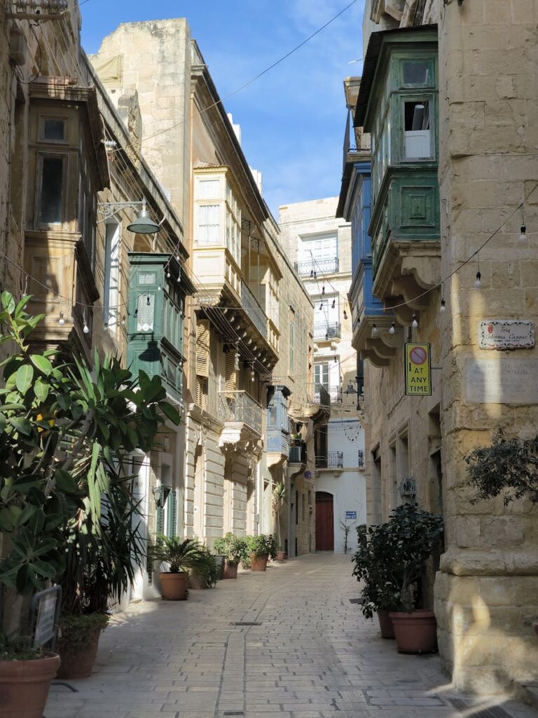 small street in Birgu, Malta